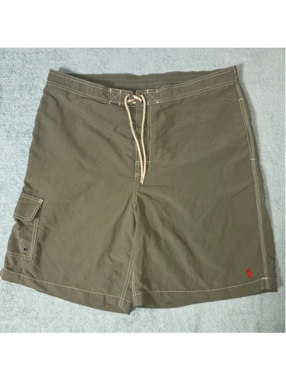 Men's Polo Ralph Lauren Swim Trunks XL Olive Green Beige